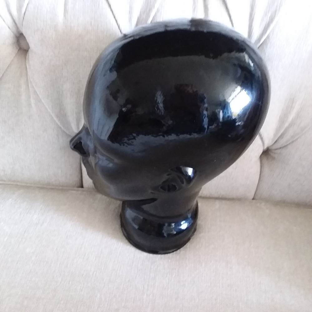 Vintage cobalt blue glass head